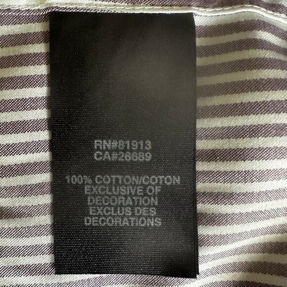 Robert Graham X Striped Button Down Flip Cuff Dress Shirt Cotton Purple Mens 3XL - Picture 15 of 16